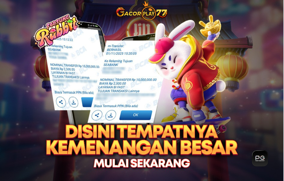 Selamat kepada user id : t****u Wede Rp 30.000.000 di Game FORTUNE RABBIT PG SOFT Cair Gk Sampe 1 Menit! Menang Mudah di Gacorplay77